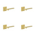 PACK Elegant Square Stepped Rose Satin Brass Door Handle Modern Interiors Solid Brass Interior Handle