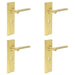 PACK Satin Brass Door Handle Lock Backplate Stylish Durable Lever Design Solid Brass Interior Handle