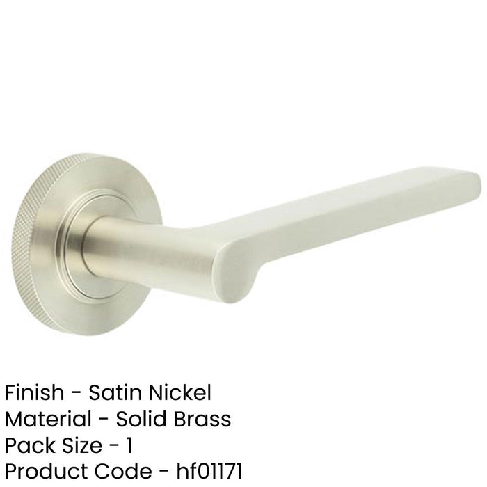 Elegant Satin Nickel Knurled Door Handle Modern Interiors Solid Brass Interior Handle-1