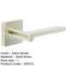 Satin Nickel Square Door Handle with Plain Rose Design Solid Brass Interior Handle-1