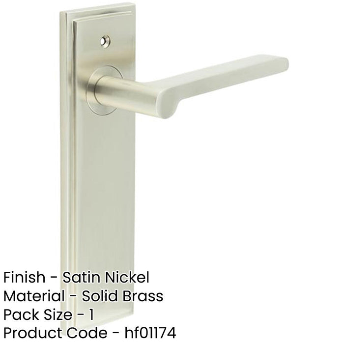 Elegant Satin Nickel Door Handle Latch Backplate Stylish Interiors Solid Brass Interior Handle-1