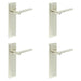 PACK Elegant Satin Nickel Door Handle Latch Backplate Stylish Interiors Solid Brass Interior Handle