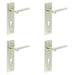 PACK Satin Nickel Door Handle with Euro Backplate Elegant Brass Lever Solid Brass Interior Handle