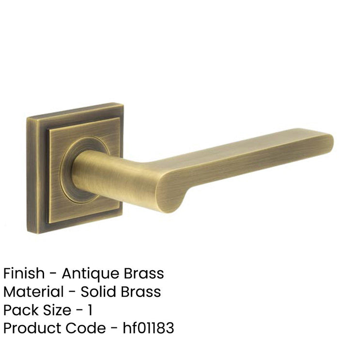 Antique Brass Square Stepped Door Handle Elegant Interiors Solid Brass Interior Handle-1