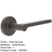 Sleek Dark Bronze Door Handle with Plain Rose Design Solid Brass Interior Handle-1