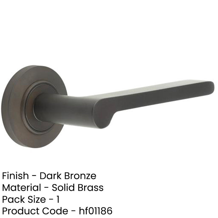 Elegant Chamfered Rose Door Handle Dark Bronze Finish Solid Brass Interior Handle-1