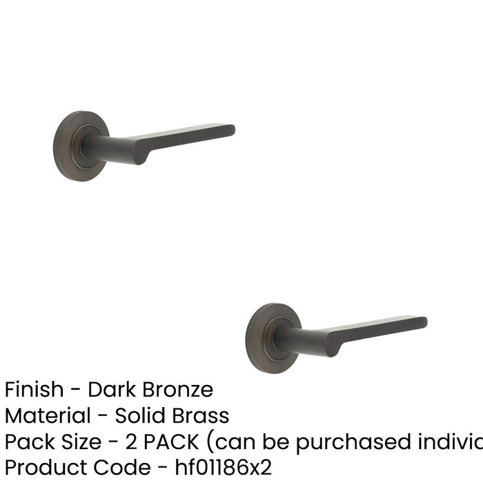 PACK Elegant Chamfered Rose Door Handle Dark Bronze Finish Solid Brass Interior Handle (3)-1