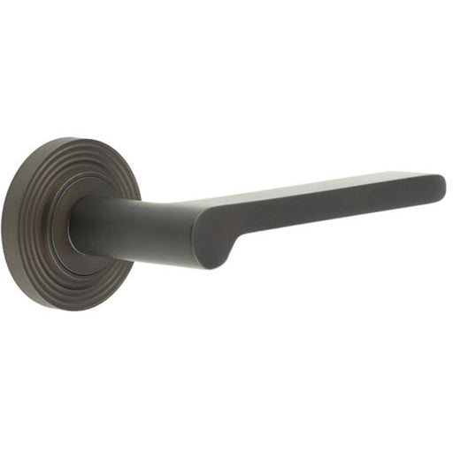 Reeded Rose Dark Bronze Door Handle Elegant Interiors Solid Brass Interior Handle