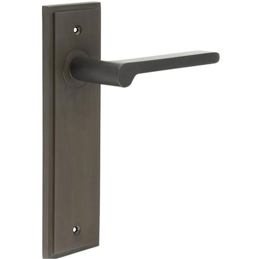 Elegant Dark Bronze Door Handle Latch Backplate Luxurious Homes Solid Brass Interior Handle