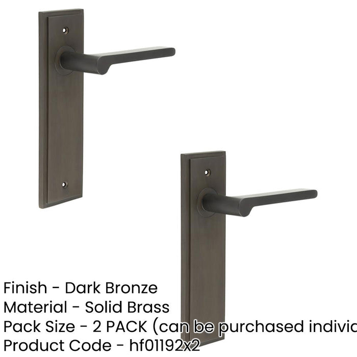 PACK Elegant Dark Bronze Door Handle Latch Backplate Luxurious Homes Solid Brass Interior Handle (2)-1