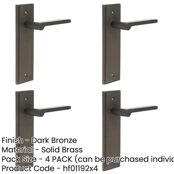 PACK Elegant Dark Bronze Door Handle Latch Backplate Luxurious Homes Solid Brass Interior Handle-1