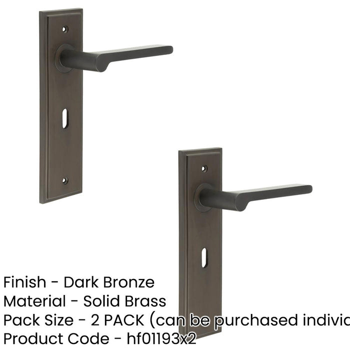 PACK Elegant Dark Bronze Door Handle Lock Backplate Stylish Homes Solid Brass Interior Handle (1)-1