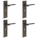 PACK Elegant Dark Bronze Door Handle Lock Backplate Stylish Homes Solid Brass Interior Handle