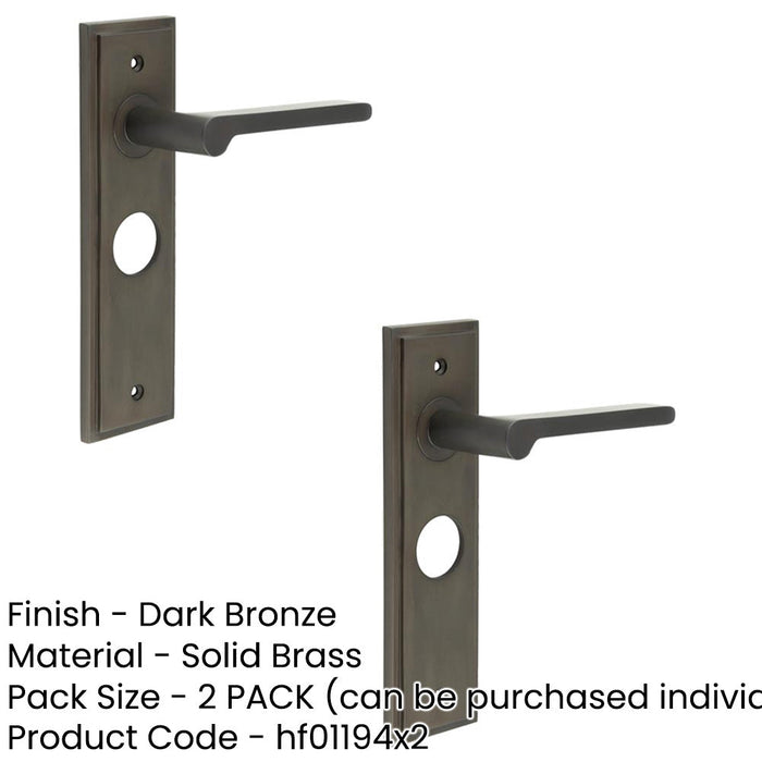 PACK Elegant Dark Bronze Door Handle Bathrooms Solid Brass Interior Handle (1)-1