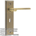 Antique Brass Door Handle Lock Backplate Elegant Homes Solid Brass Interior Handle-1