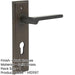 Elegant Dark Bronze Door Handle with Euro Backplate Solid Brass Interior Handle (1)-1