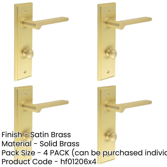 PACK Satin Brass Bathroom Door Handle with Backplate Turn Release Solid Brass Interior Handle (1)-1