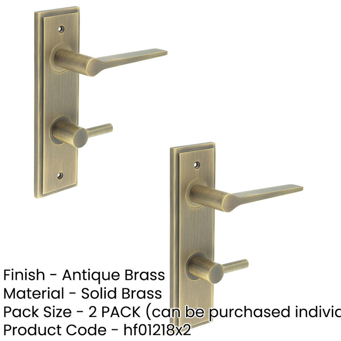 PACK Antique Brass Door Handle with Backplate Bathroom Elegant Turn Release Design Solid Brass Interior Handle (1)-1