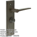 Dark Bronze Door Handle Backplate with Turn Release Bathrooms Solid Brass Interior Handle-1