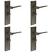 PACK Dark Bronze Door Handle Backplate with Turn Release Bathrooms Solid Brass Interior Handle