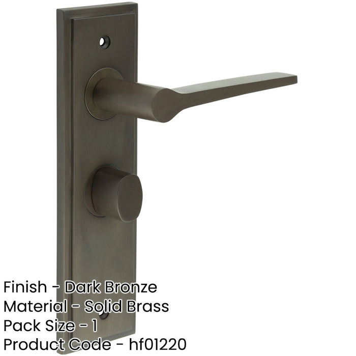 Elegant Dark Bronze Bathroom Door Handle with Backplate Turn Release Solid Brass Interior Handle (3)-1