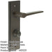 Elegant Dark Bronze Door Handle with Backplate Bathrooms Solid Brass Interior Handle (3)-1