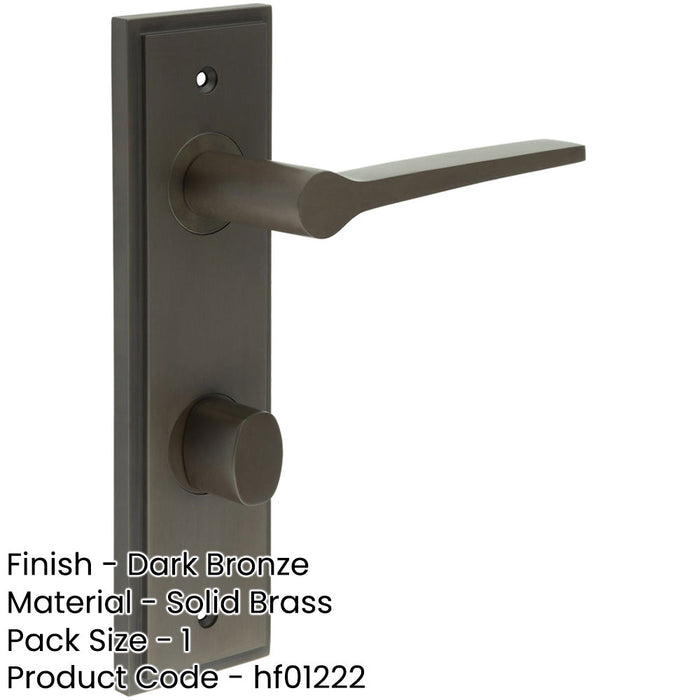 Elegant Dark Bronze Door Handle with Backplate Bathrooms Solid Brass Interior Handle (4)-1