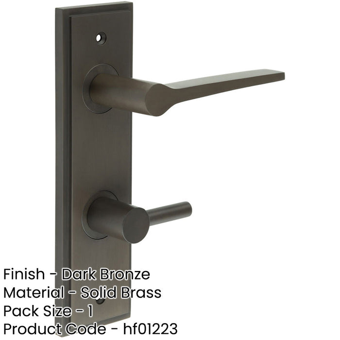 Elegant Dark Bronze Door Handle with Backplate Bathrooms Solid Brass Interior Handle (5)-1