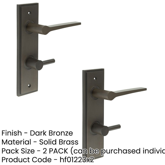 PACK Elegant Dark Bronze Door Handle with Backplate Bathrooms Solid Brass Interior Handle (15)-1