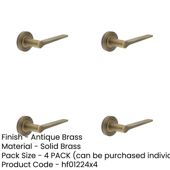PACK Antique Brass Door Handle Plain Rose Classic Modern Interiors Solid Brass Interior Handle-1
