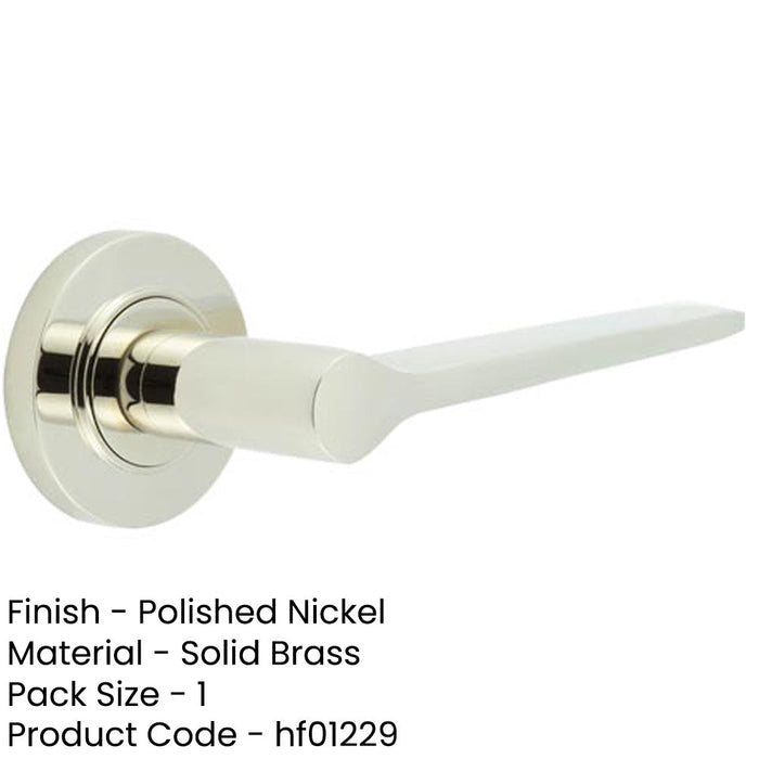 Elegant Polished Nickel Door Handle Plain Rose Classic Modern Interiors Solid Brass Interior Handle-1