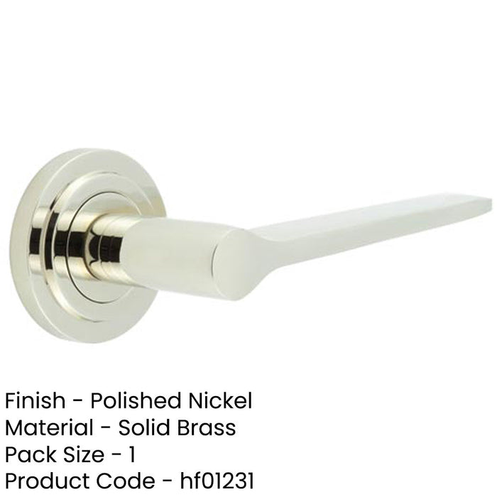 Elegant Polished Nickel Door Handle Stepped Rose Classic Modern Interiors Solid Brass Interior Handle-1