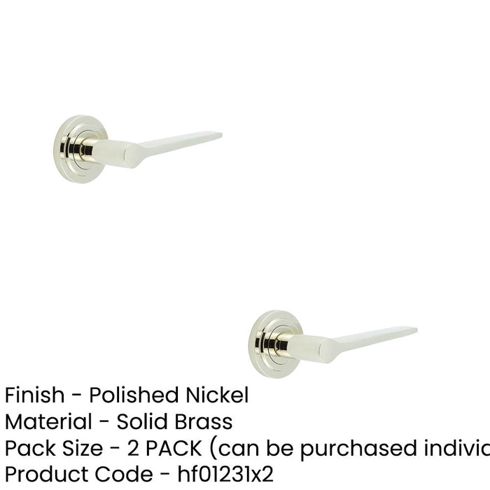 PACK Elegant Polished Nickel Door Handle Stepped Rose Classic Modern Interiors Solid Brass Interior Handle (1)-1