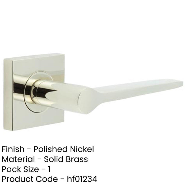 Elegant Polished Nickel Door Handle Square Rose Solid Brass Interior Handle (1)-1