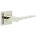 Elegant Polished Nickel Door Handle Square Stepped Rose Solid Brass Interior Handle