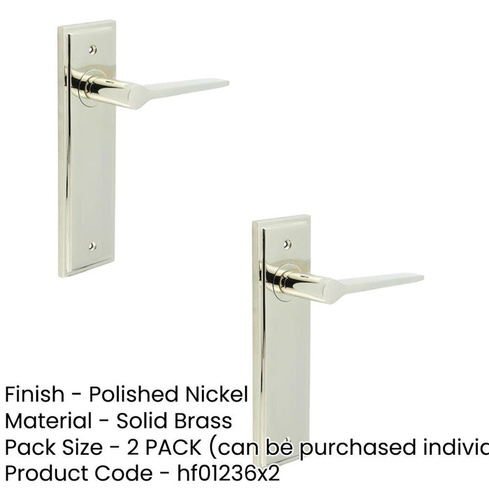 PACK Polished Nickel Door Handle Latch Backplate Modern Homes Solid Brass Interior Handle (1)-1