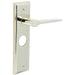 Polished Nickel Bathroom Door Handle with Backplate Solid Brass Interior Handle