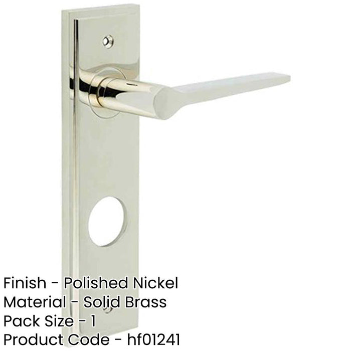 Polished Nickel Door Handle with Backplate Bathrooms Solid Brass Interior Handle (1)-1