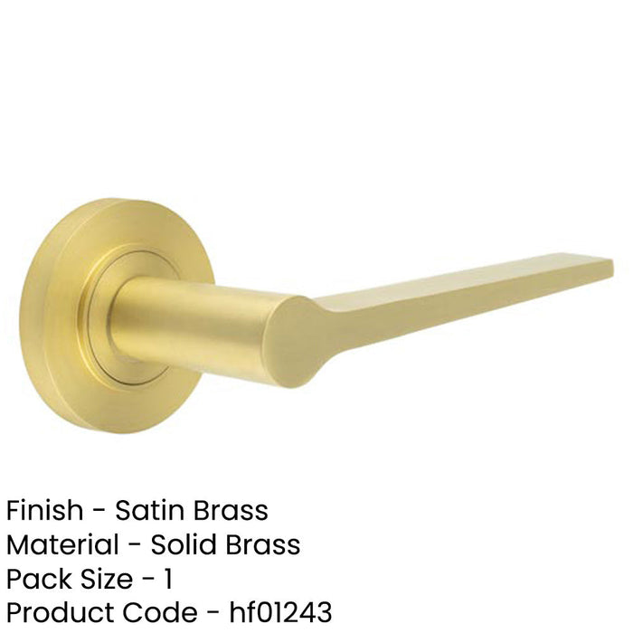 Elegant Satin Brass Door Handle Plain Rose Modern Traditional Interiors Solid Brass Interior Handle-1