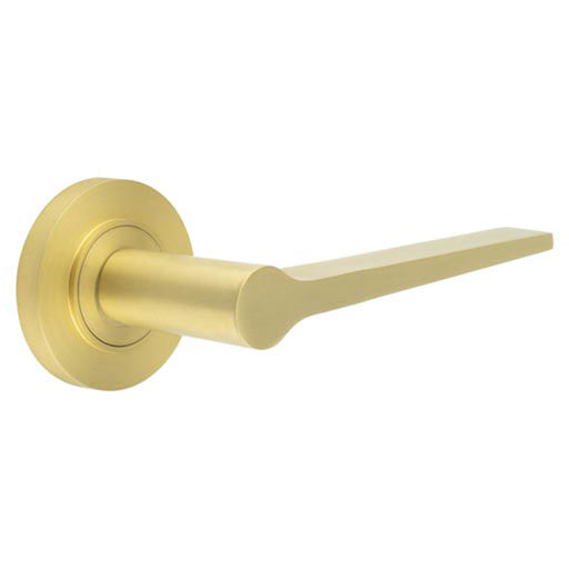 Elegant Satin Brass Door Handle Plain Rose Modern Traditional Interiors Solid Brass Interior Handle