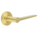 Elegant Satin Brass Door Handle Chamfered Rose Modern Classic Interiors Solid Brass Interior Handle