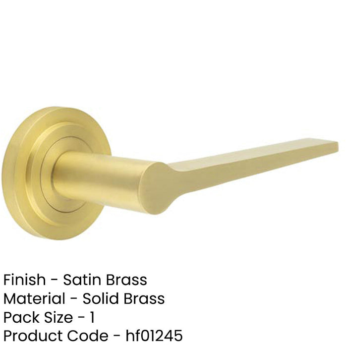 Elegant Satin Brass Door Handle Stepped Rose Modern Traditional Interiors Solid Brass Interior Handle-1