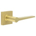 Elegant Satin Brass Door Handle Square Rose Classic Modern Interiors Solid Brass Interior Handle