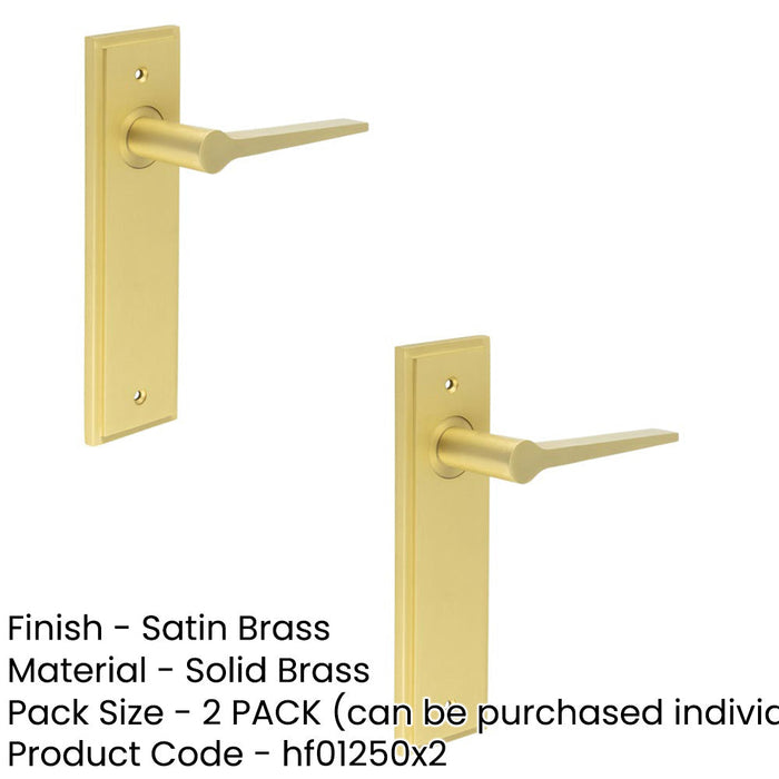 PACK Satin Brass Door Handle Latch Backplate Modern Homes Solid Brass Interior Handle (1)-1