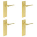 PACK Satin Brass Door Handle Latch Backplate Modern Homes Solid Brass Interior Handle