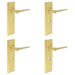 PACK Elegant Satin Brass Door Handle Lock Backplate Modern Homes Solid Brass Interior Handle