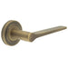 Elegant Antique Brass Door Handle Stepped Rose Classic Interiors Solid Brass Interior Handle