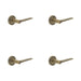 PACK Elegant Antique Brass Door Handle Stepped Rose Classic Interiors Solid Brass Interior Handle