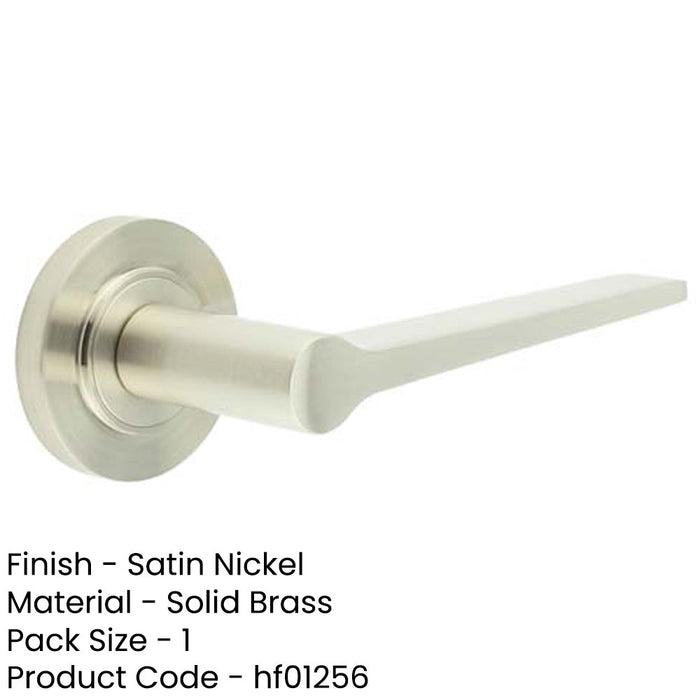 Elegant Satin Nickel Door Handle Rose Modern Traditional Interiors Solid Brass Interior Handle-1
