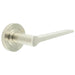 Elegant Satin Nickel Door Handle Chamfered Rose Modern Interiors Solid Brass Interior Handle